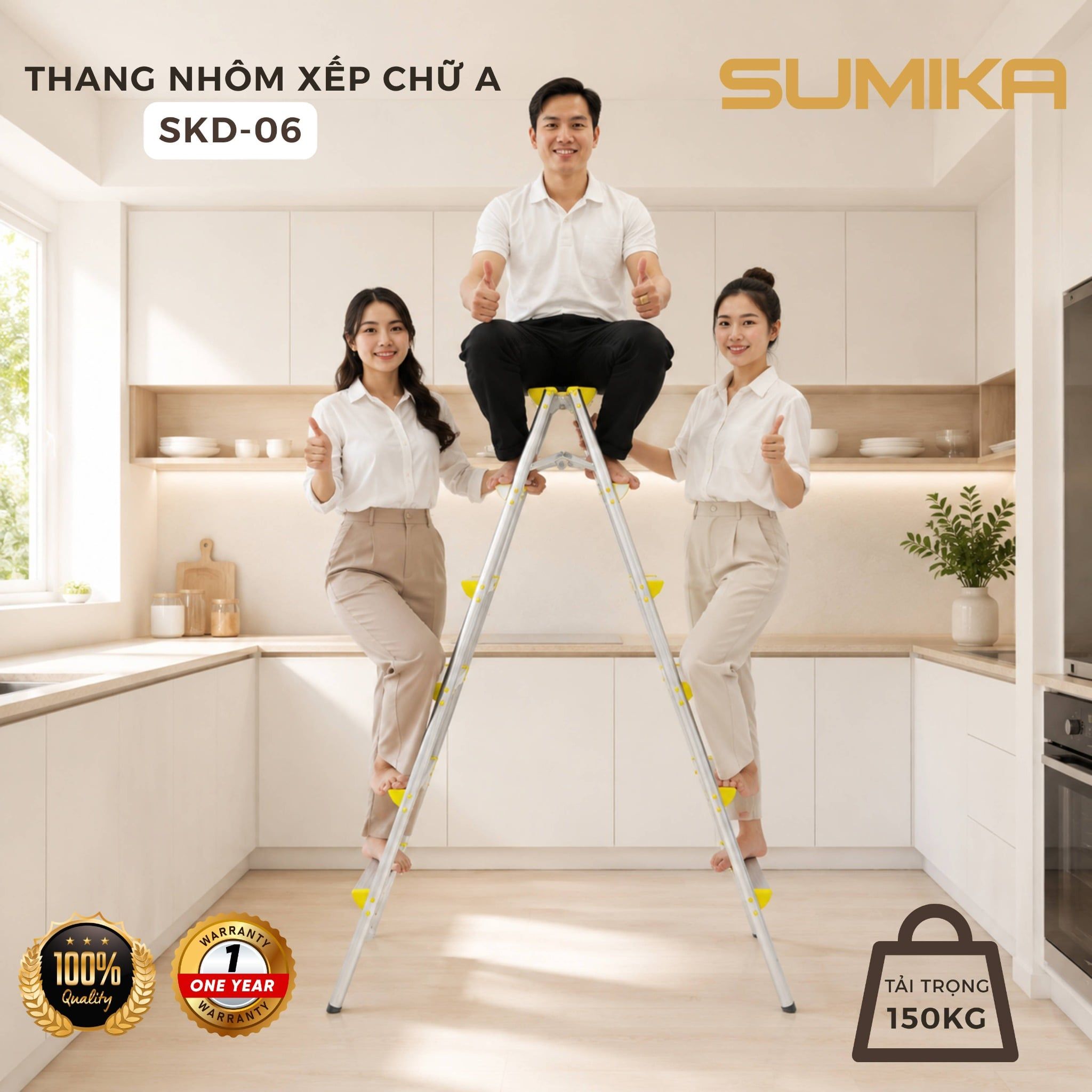  Thang nhôm xếp chữ A SUMIKA SKD06 