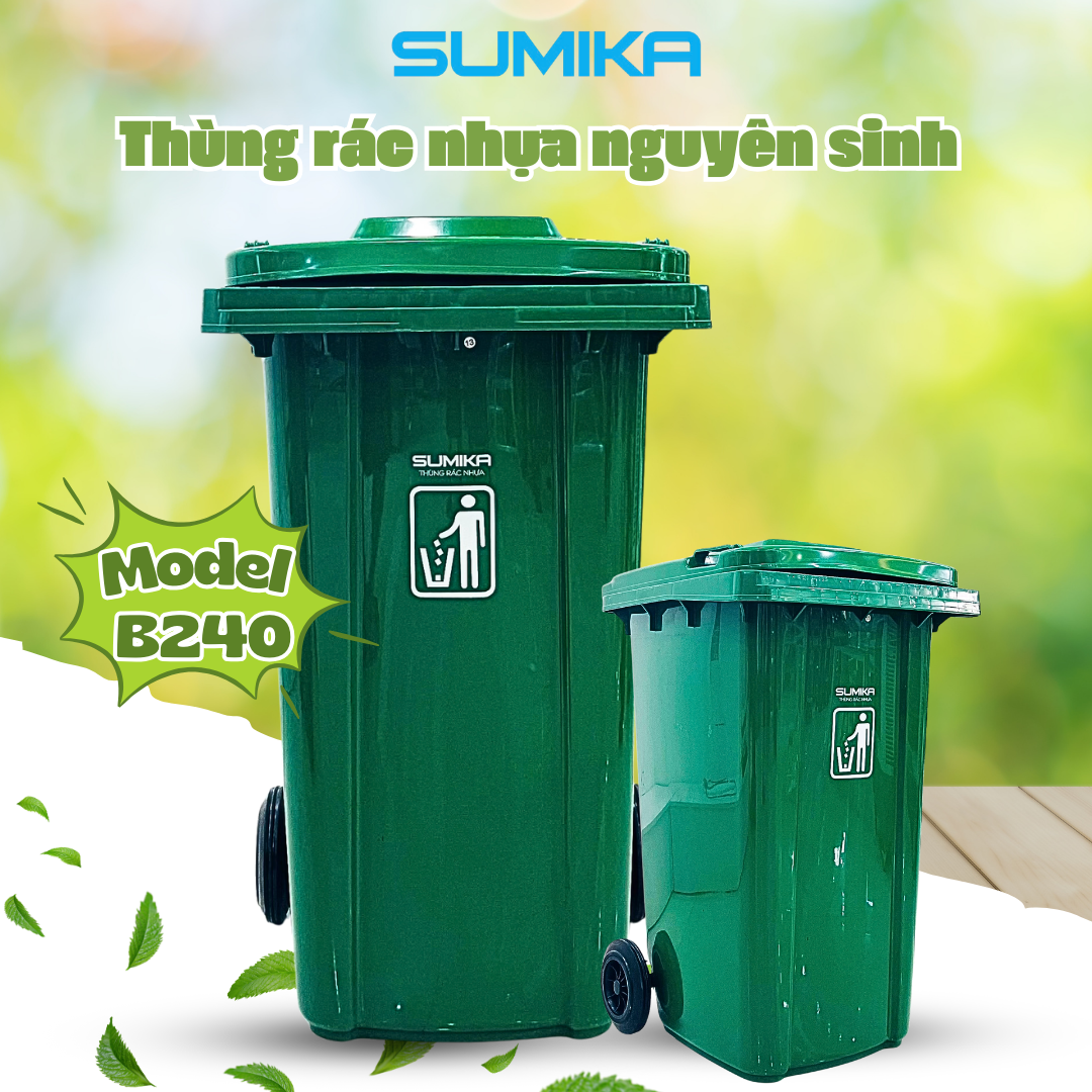  Thùng rác nhựa SUMIKA B240, thùng chứa 240L 