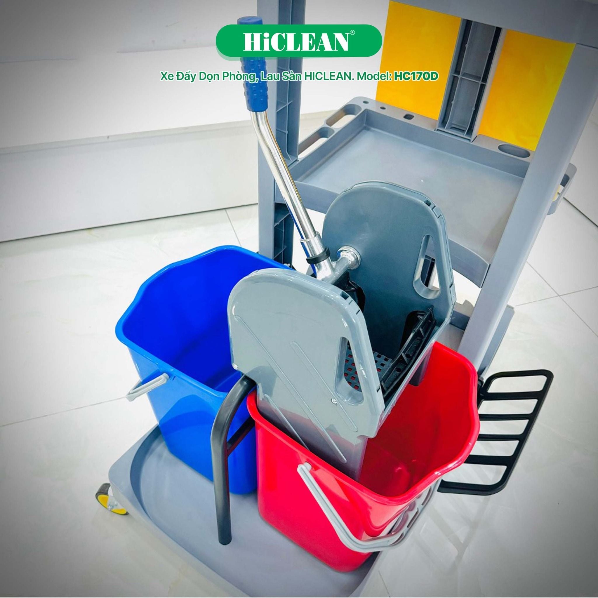  Xe đẩy làm vệ sinh HiClean HC170D 