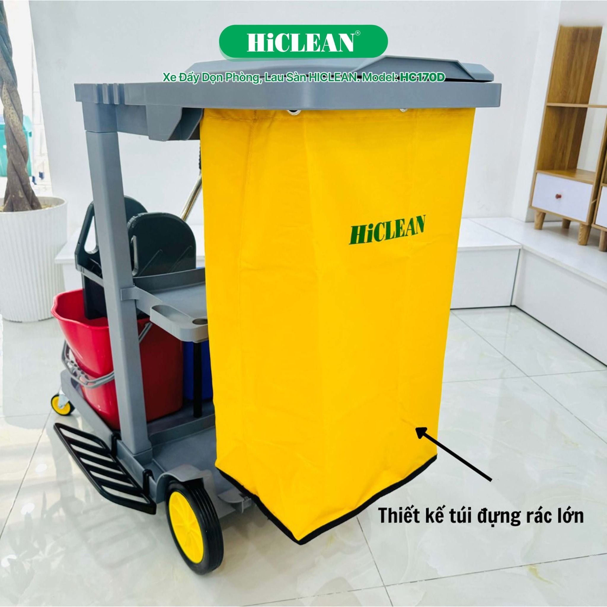  Xe đẩy làm vệ sinh HiClean HC170D 