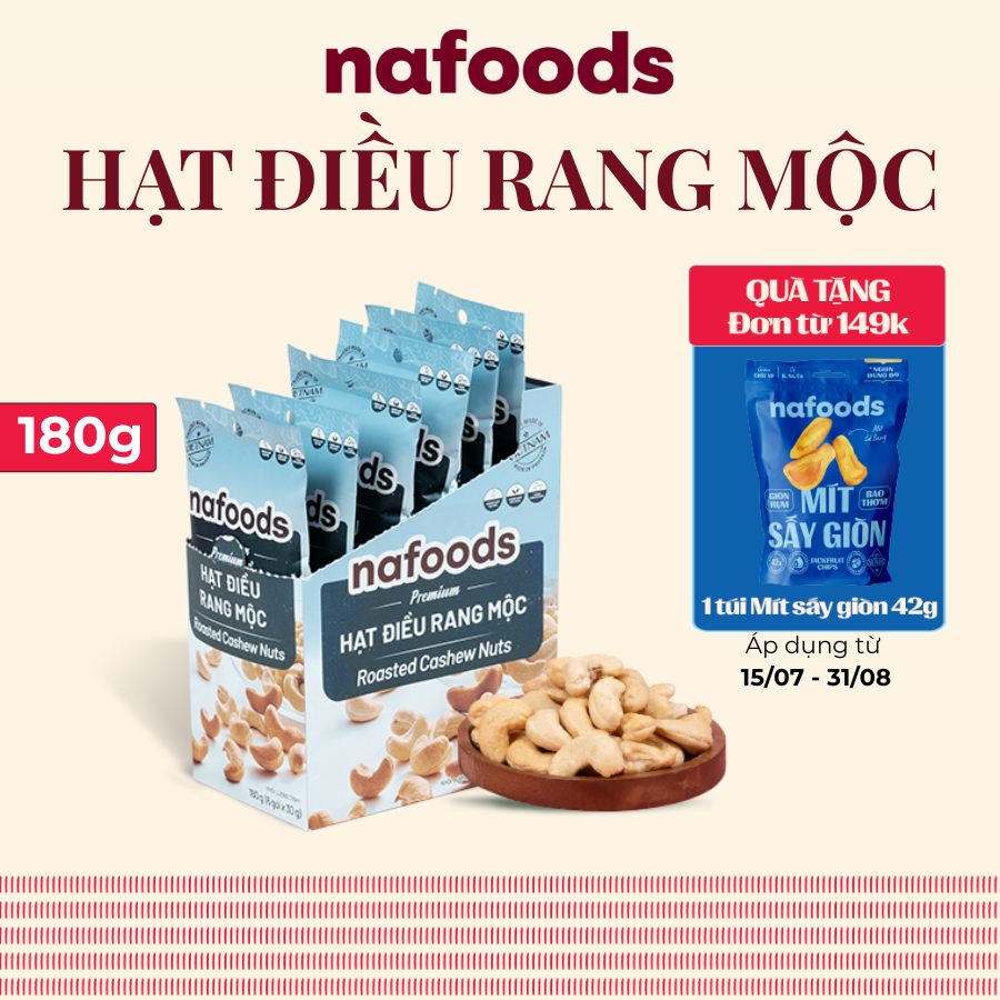  Hạt Điều Rang Mộc Hộp 180g 