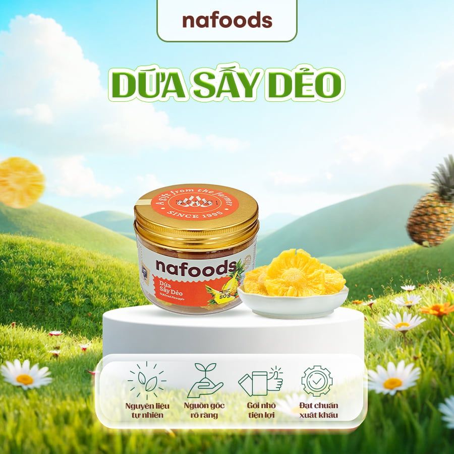  [Mua 1 Tặng 1] Dứa Sấy Dẻo Hũ 80g 