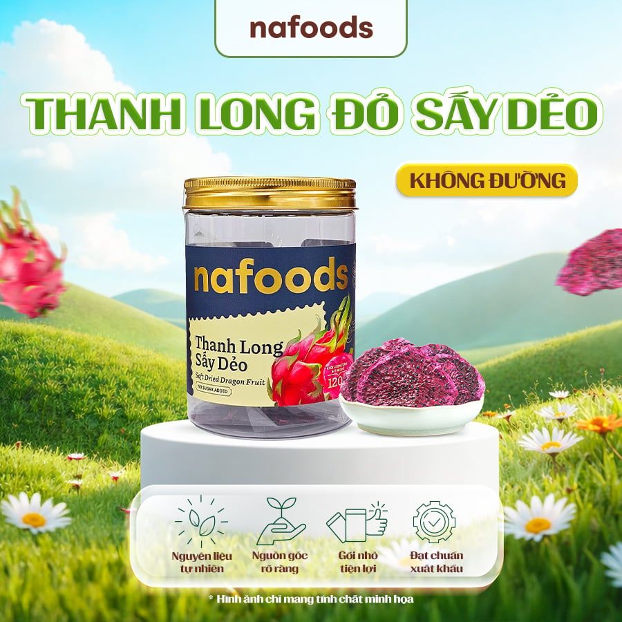  [Mua 1 Tặng 1] Thanh Long Đỏ Sấy Dẻo Không Đường Hộp 120g 