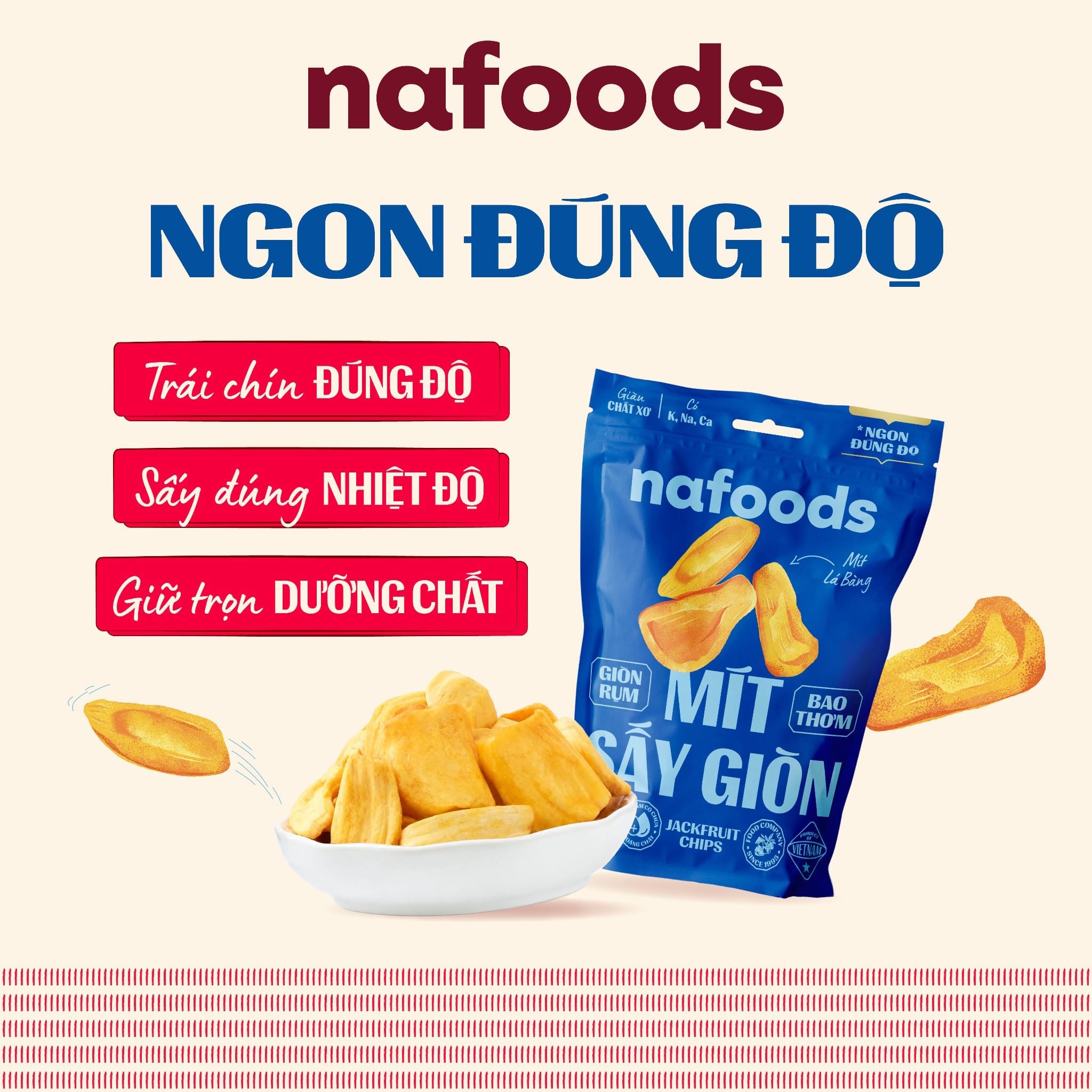  [Mua 5 Tặng 1] Mít Sấy Giòn Nafoods Gói 42g 