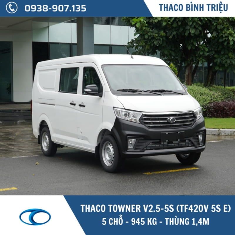 XE TẢI VAN THACO 5 CHỖ | TF420 V 5S E | 945 KG | THÙNG 1,4M