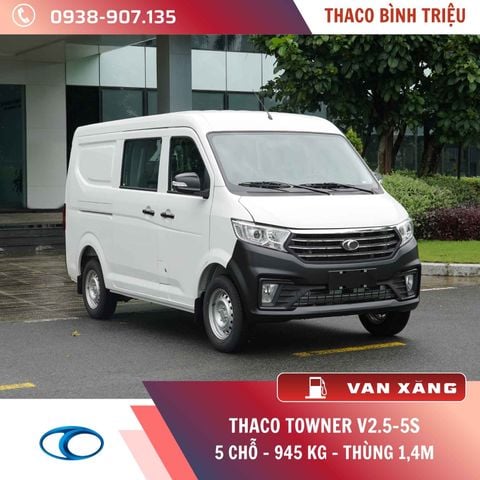 XE TẢI VAN THACO 5 CHỖ | TOWNER V2.5-5S | 945 KG | THÙNG 1,4M