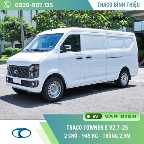 Xe VAN điện THACO TOWNER E V2.7-2S | Xe Van 2 chỗ | Thùng 2,9m 