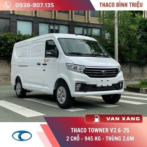 XE TẢI VAN THACO 2 CHỖ | TOWNER V2.6-2S | 945 KG | THÙNG 2,6M