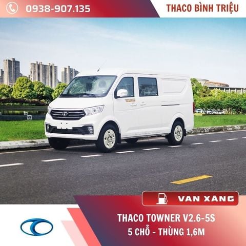 XE TẢI VAN THACO 5 CHỖ | TOWNER V2.6-5S | 750 KG | THÙNG 1,6M