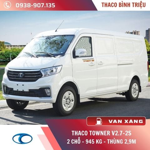 XE TẢI VAN THACO 2 CHỖ | TOWNER V2.7-2S | 945 KG | THÙNG 2,9 M