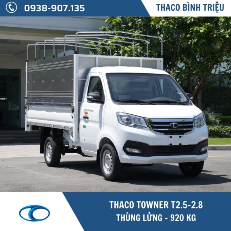 THACO TOWNER T2.5-2.8 | THÙNG MUI BẠT | 920KG