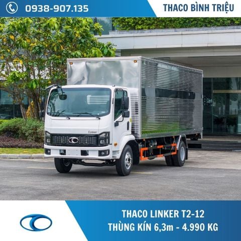 Xe tải Thaco 5 tấn | Linker T2-12 | Thùng kín 6,3 m
