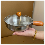  Nồi (Quánh) Nhỏ Inox 304 Cán Gỗ Tiện Lợi 