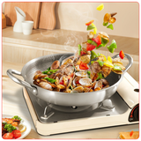  Chảo 2 Quai Inox 304 Chống Dính Vân Tổ Ong Cao Cấp 