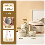  Hộp Cơm Giữ Nhiệt Nhiều Ngăn Có Túi Đựng 