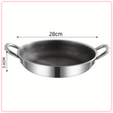  Chảo 2 Quai Inox 304 Chống Dính Vân Tổ Ong Cao Cấp 