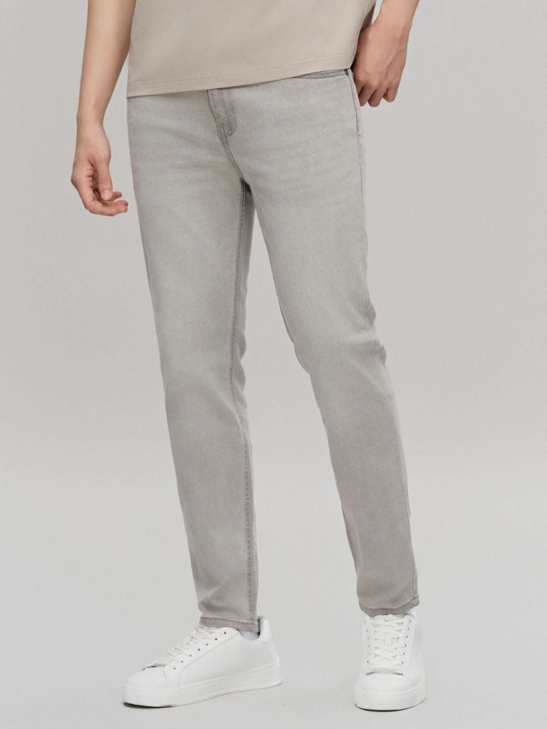 Quần Smart Jean Nam Siêu Co Dãn Xám Trơn Form Smart Fit