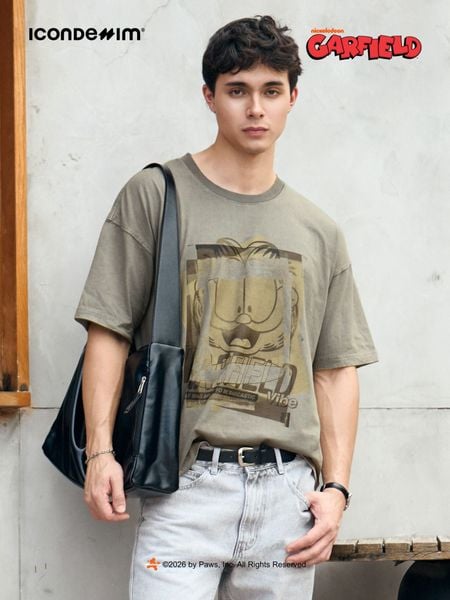 Áo Thun Nam Garfield Faded Vintage Form Boxy