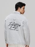 Áo Khoác Nam Denim Sọc Thêu Chữ Sundaze Rush Form Loose