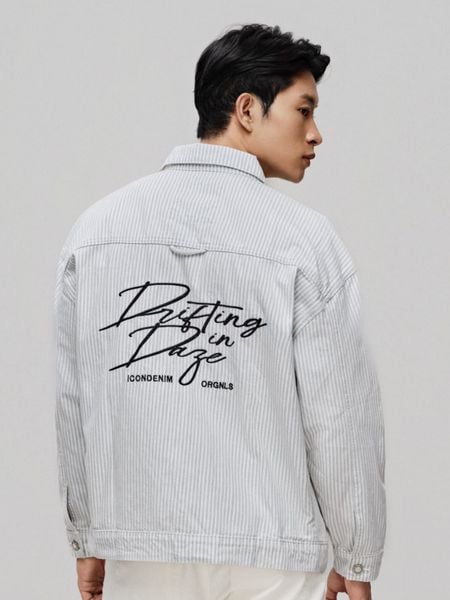 Áo Khoác Nam Denim Sọc Thêu Chữ Sundaze Rush Form Relax