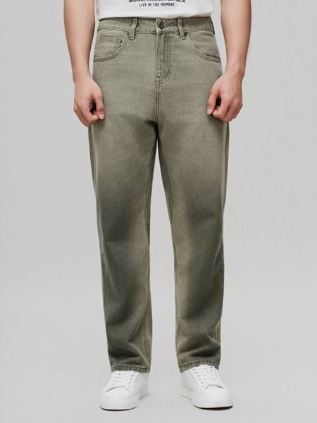 Quần Jean Nam Moss Sage Tint Wash Form Baggy