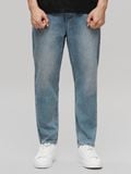 Quần Jean Nam Dài Lưng Thun Faded Wash Form Baggy