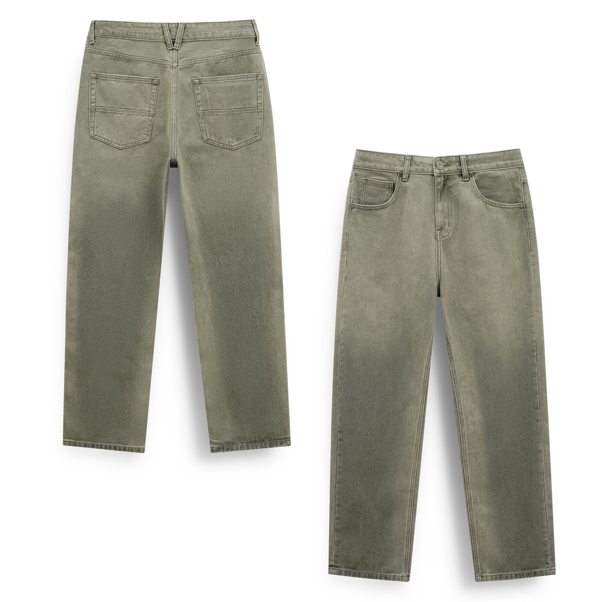 Quần Jean Nam Moss Sage Tint Wash Form Baggy