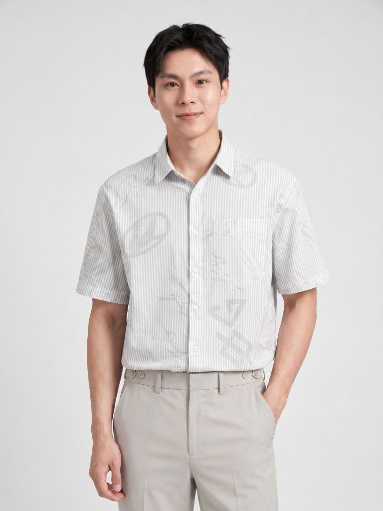 Áo Sơ Mi Nam Tay Ngắn Soft Mark Form Boxy