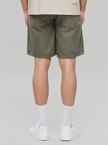 Quần Short Jean Nam Tag Da Moss Sage Tint Wash Form Baggy