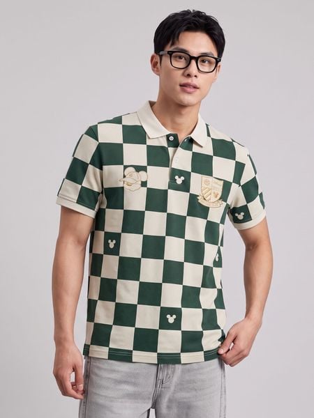 Áo Polo Nam Mickey Checked Form Regular