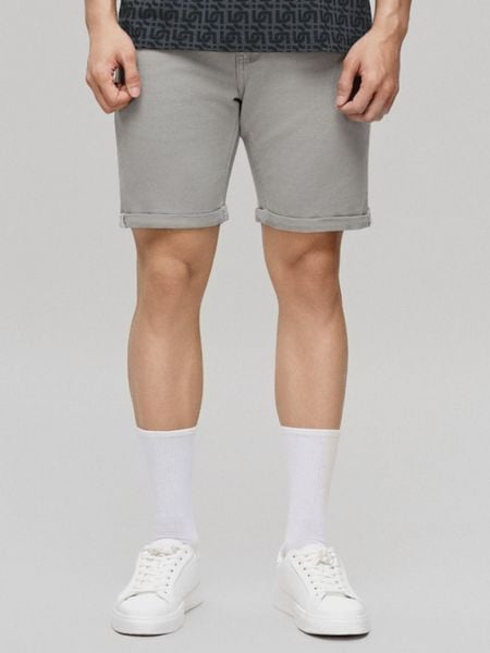 Quần Short Denim Nam Basic 5-pocket Ripped Wash Form Slim-fit