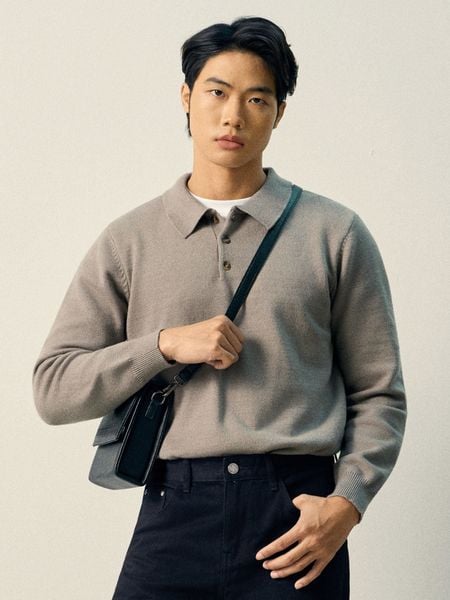 Áo Polo Len Nam Tay Dài City Fade Form Regular