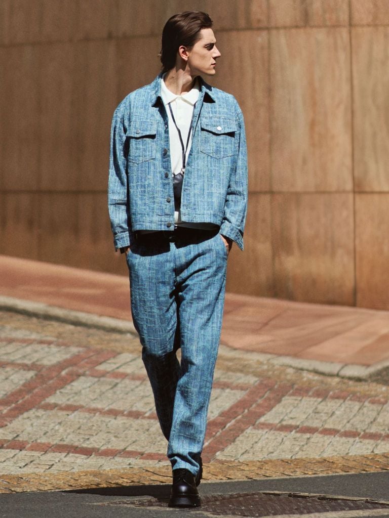 Quần Jean Nam Hoạ Tiết Jacquard Form Straight