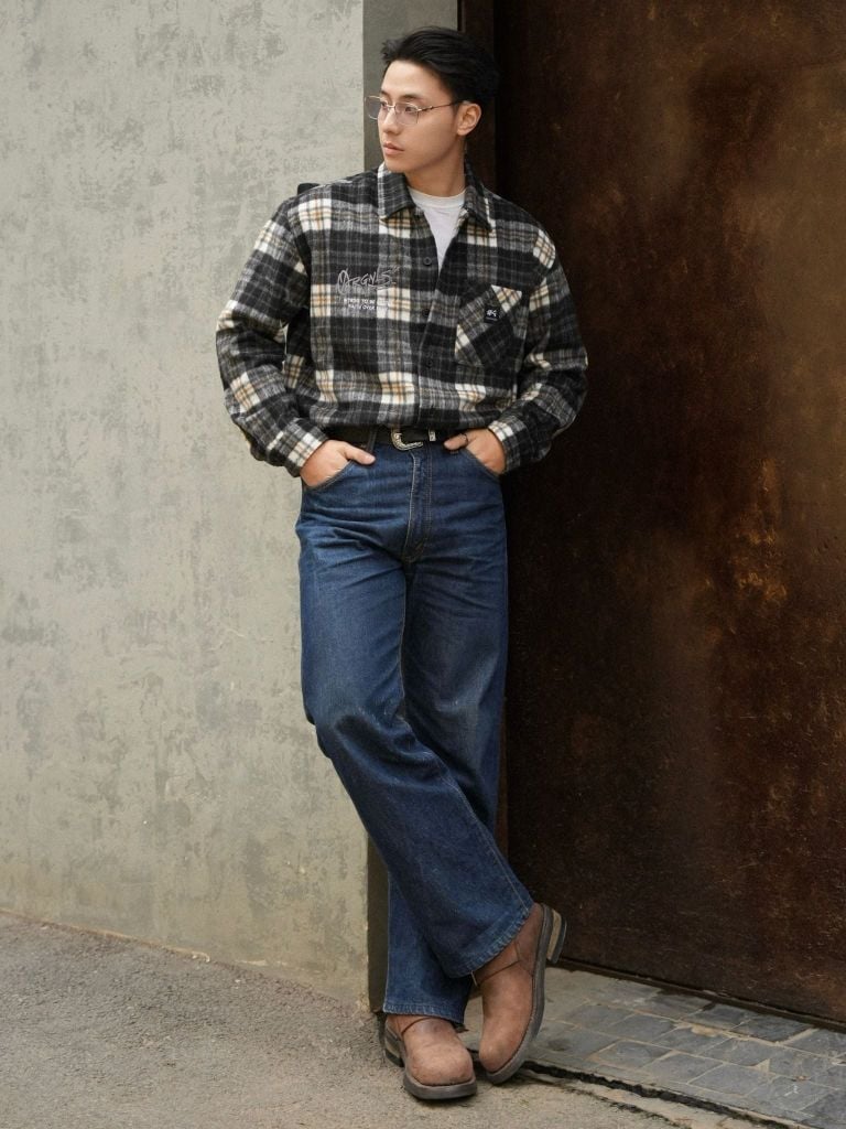 Áo Khoác Flannel Nam Detention Form Loose