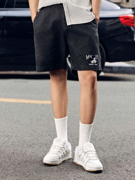 Quần Short Denim Nam Ống Suông Disney Industrial Form Loose