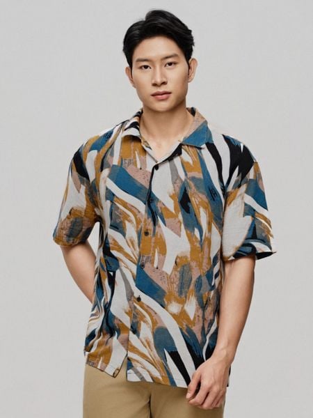 Áo Sơmi Nam Cuban Floral Linen Shirt For Summer Form Relaxed