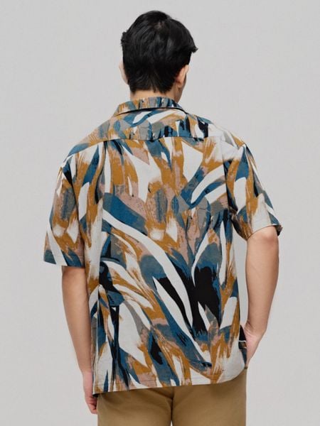 Áo Sơmi Nam Cuban Floral Linen Shirt For Summer Form Relaxed