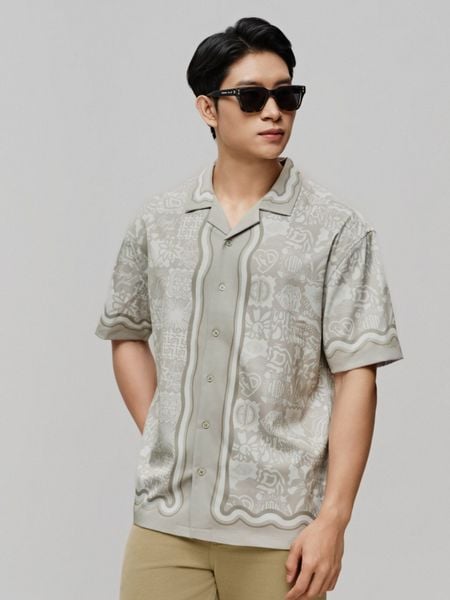 Áo Sơ Mi Nam Tay Ngắn Cuban Brandbloom Check Form Relax