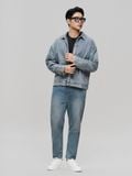 Áo Khoác Denim Nam Thêu Tag Da Form Loose