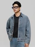 Áo Khoác Denim Nam Thêu Tag Da Form Loose