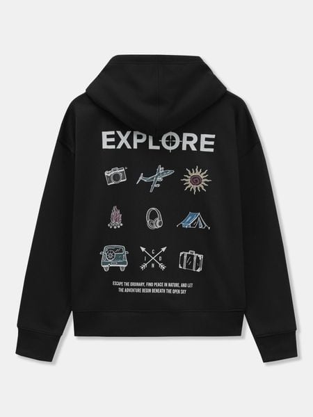 Áo Hoodie Nam Nỉ Explore Form Loose