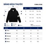 Áo Khoác Hoodie Zip Nam Mixing Horizontal Stripes Form Loose