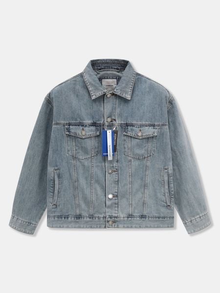 Áo Khoác Jean Nam ICON105 Lightweight Mid Blue Form Loose