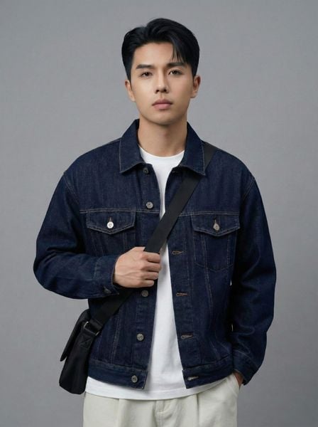 Áo Khoác Jean Nam Siêu Nhẹ ICON105 Lightweight Indigo Form Loose