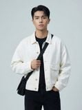 Áo Khoác Jeans Nam Offwhite Pocket Form Loose