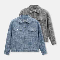 Áo Khoác Nam Jacquard Denim Form Loose
