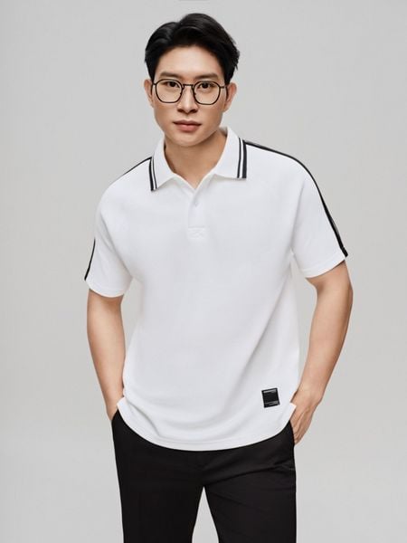 Áo Polo Nam Trim Edge Sọc Vai Form Regular