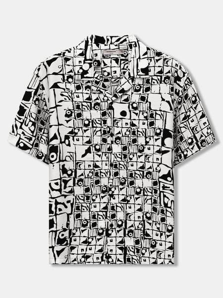 Áo Sơ Mi Nam Cuban Monochrome Mosaic Form Relaxed