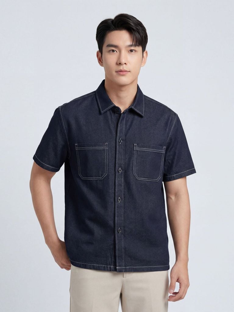 Áo Sơ Mi Nam Iron Indigo Form Boxy