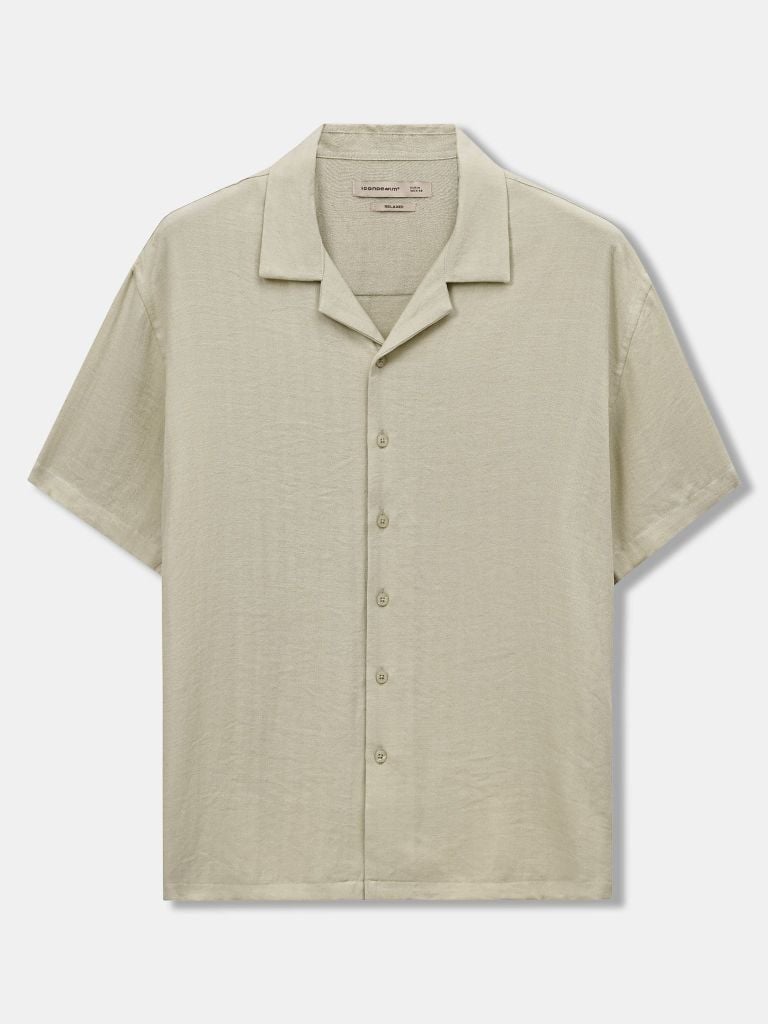 Áo Sơ Mi Nam Tay Ngắn Linen Cuban Sandrift Form Relaxed